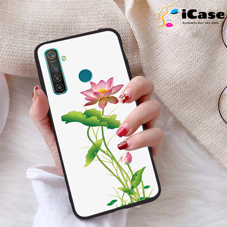 Ốp lưng Realme 5 Pro viền dẻo TPU BST Sen