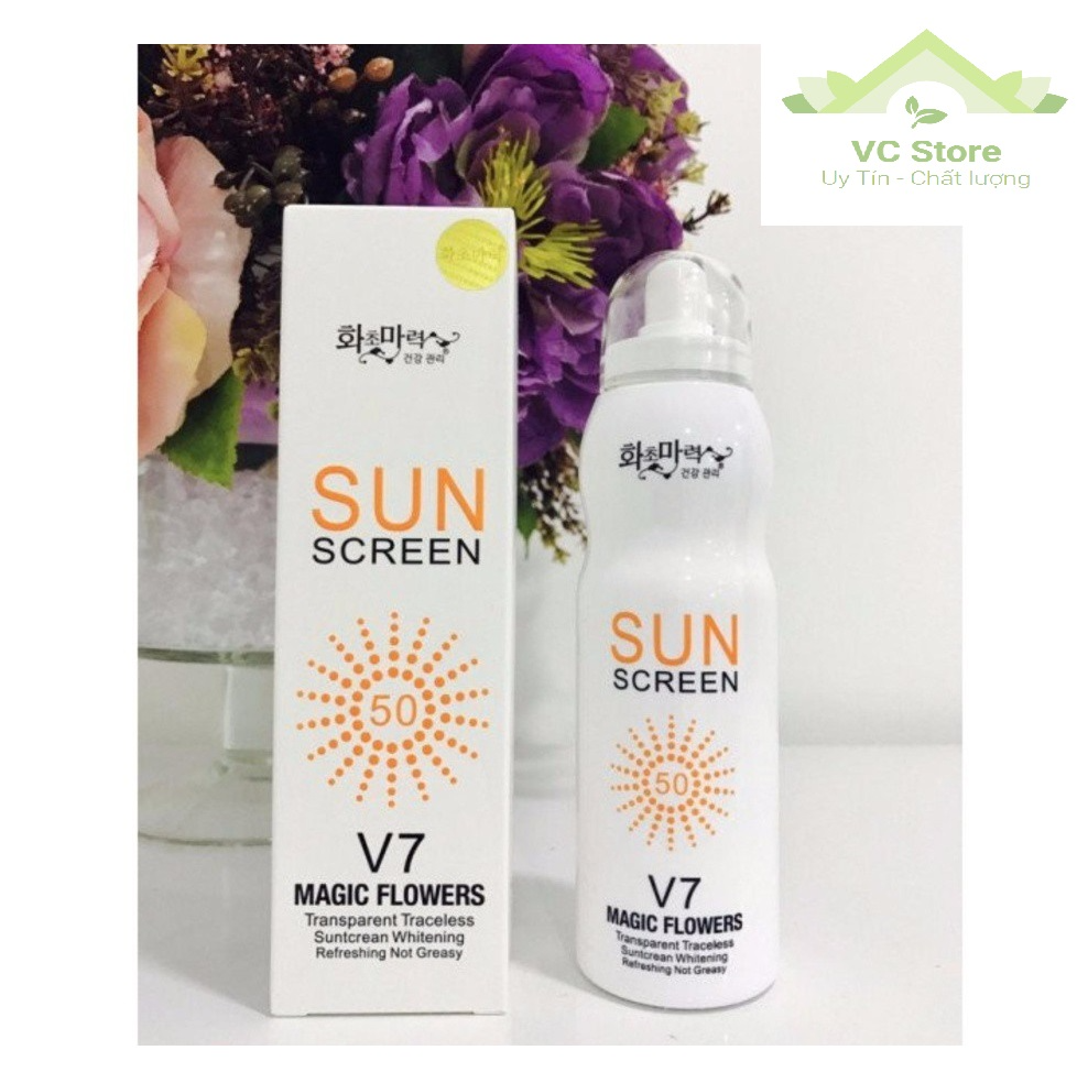 ]Bộ 2 Chai Xịt Hàn Quốc Sun Screen V7 - Mẫu mới
