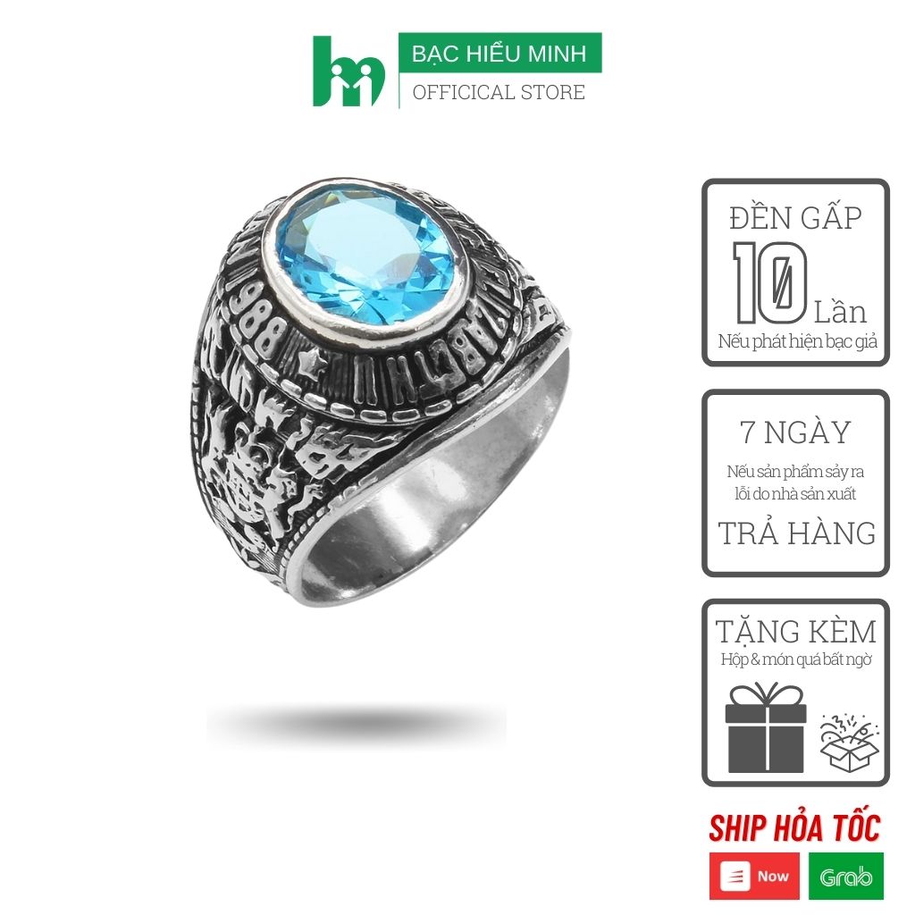Nhẫn Nam Kiểu Nhẫn Mỹ Elizabeth Queen Bạc Hiểu Minh NA325B