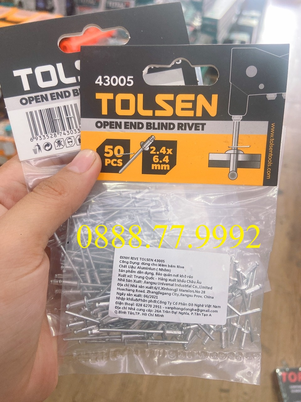 BỌC 50 ĐINH RIVE 2.4x6.4mm tolsen 43005