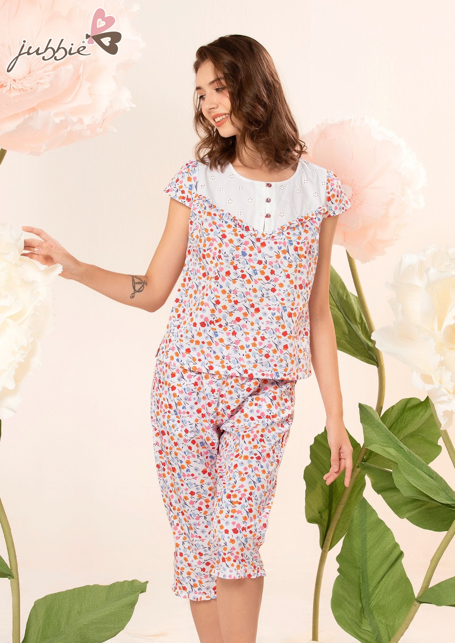 Bộ lửng cổ tròn mặc nhà Jubbie 32443