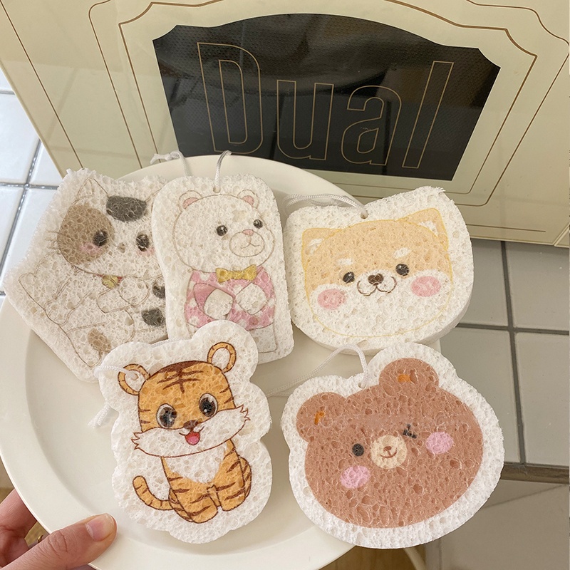 Miếng bọt biển rửa chén hình hoạt họa đáng yêu, (giao hình ngẫu nhiên)