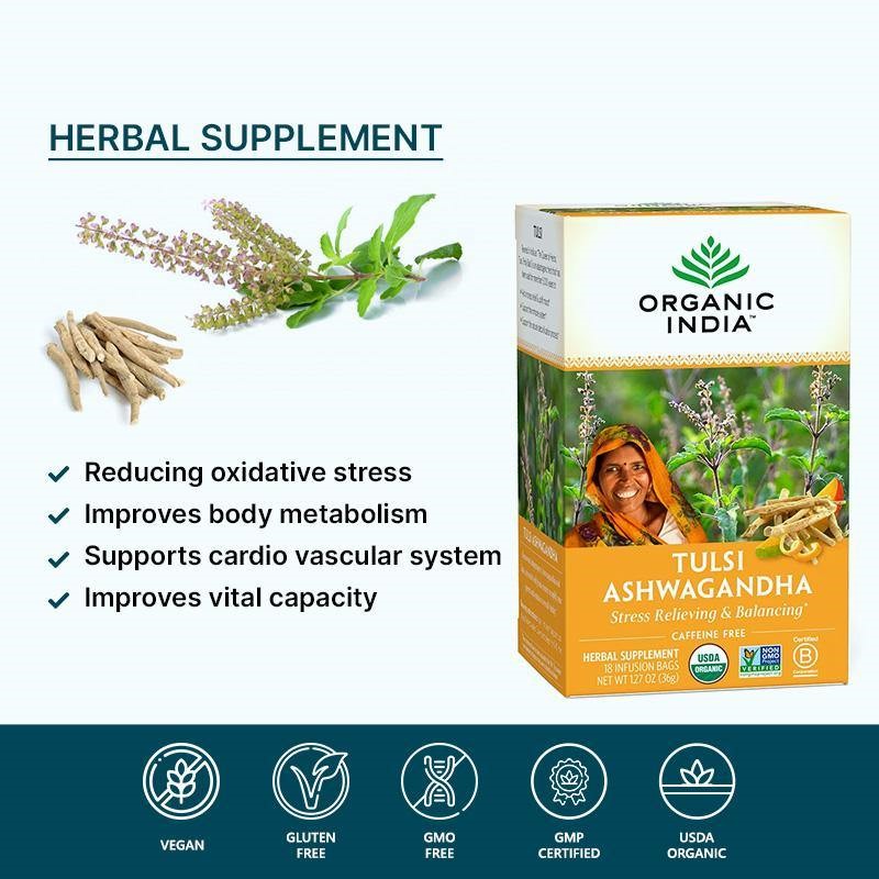 Trà túi lọc Tulsi Ashwagandha