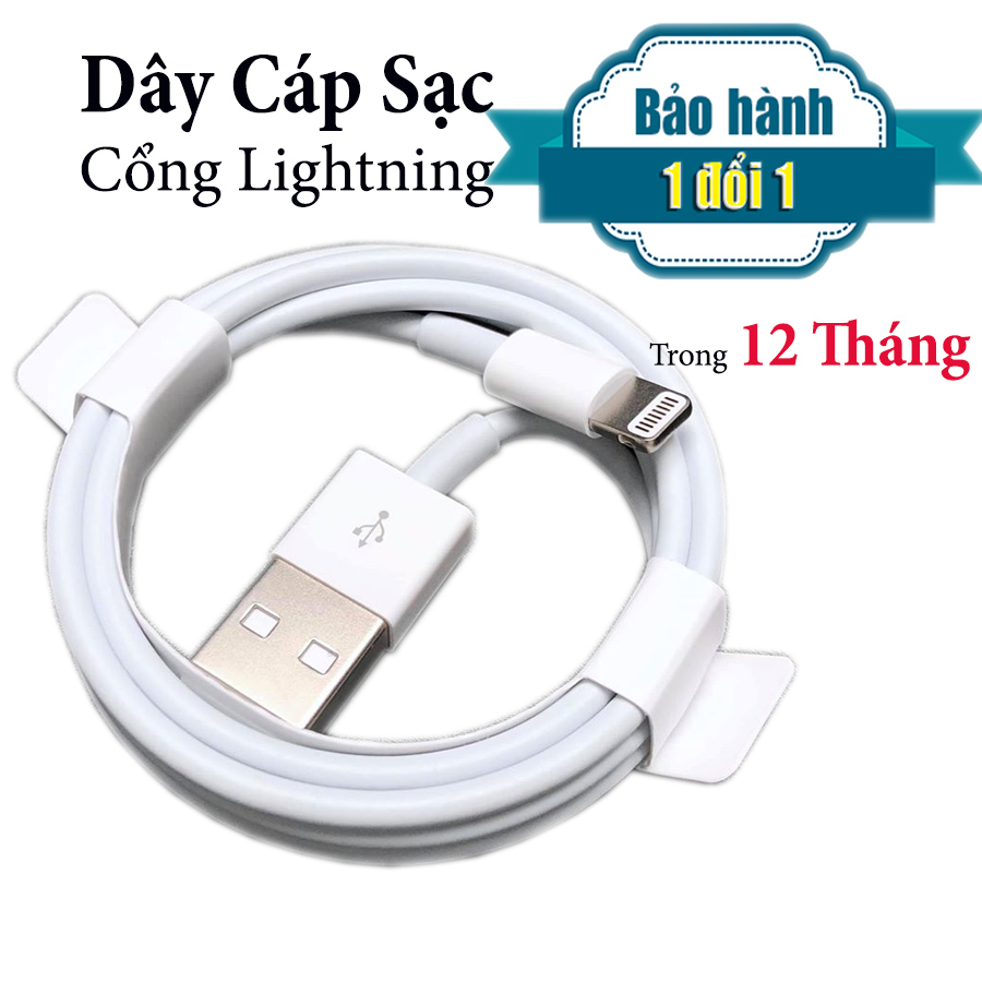 Dây Sạc Iphone - Ipad Cáp Lightning Chính Hãng Foxconn Bảo Hành 1 Đổi 1 Loại Một Mét Từ IP6, 6s, 7, 7 plus, 8, 8 plus, X, XR, Xs, Xs Max, 11