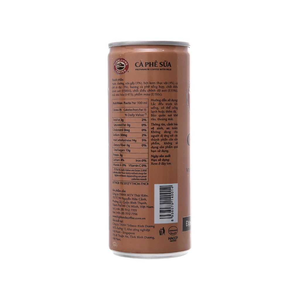 [Thùng 24 Lon] Cà Phê Sữa Highlands Coffee 235ml