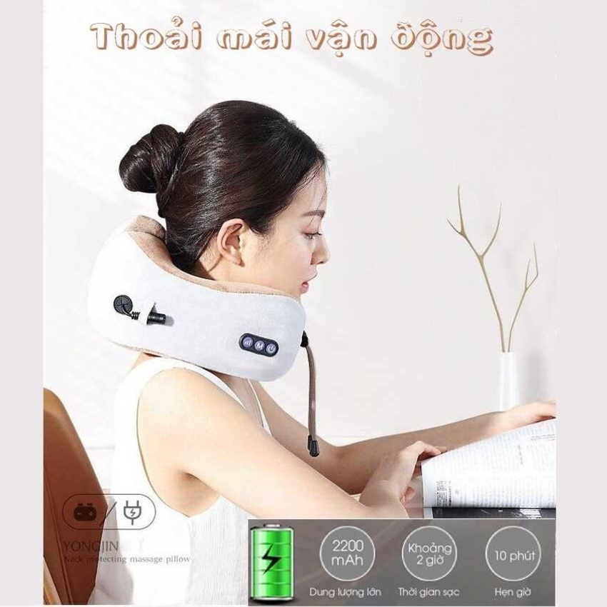 Gối Massage Cổ vai gáy hồng ngoại U-shaped chính hãng – Gối Mát Xa Cổ 3 chế độ - Máy Massage Cổ cao cấp, tiện lợi mang theo