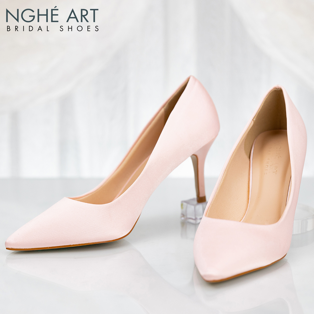 Giày cưới Nghé Art satin trơn 305