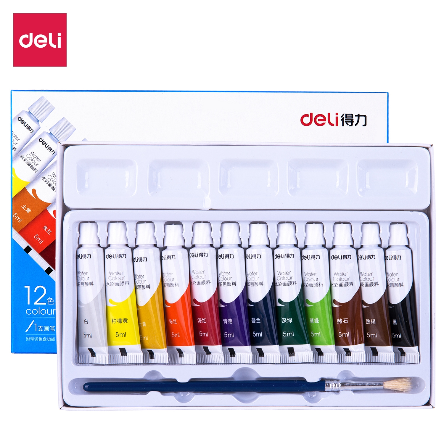 Màu nước dạng tuýp 5ml Deli - 12/ 18/ 24 màu - water color, painting - 73859 / 73860 / 73861