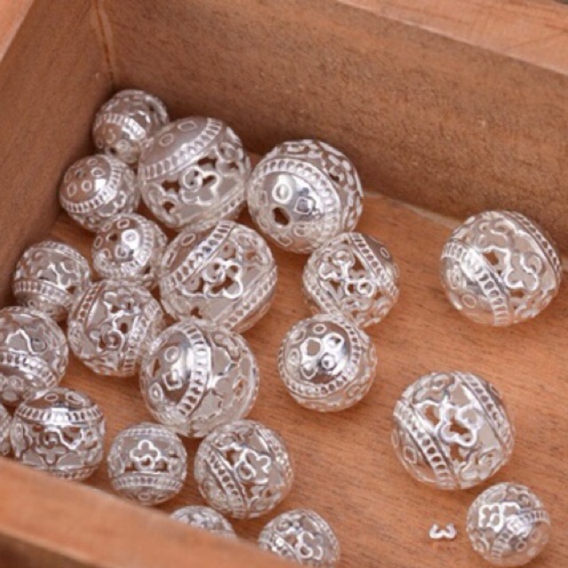 [S925] Charm bi bạc họa tiết vân mây - MH074