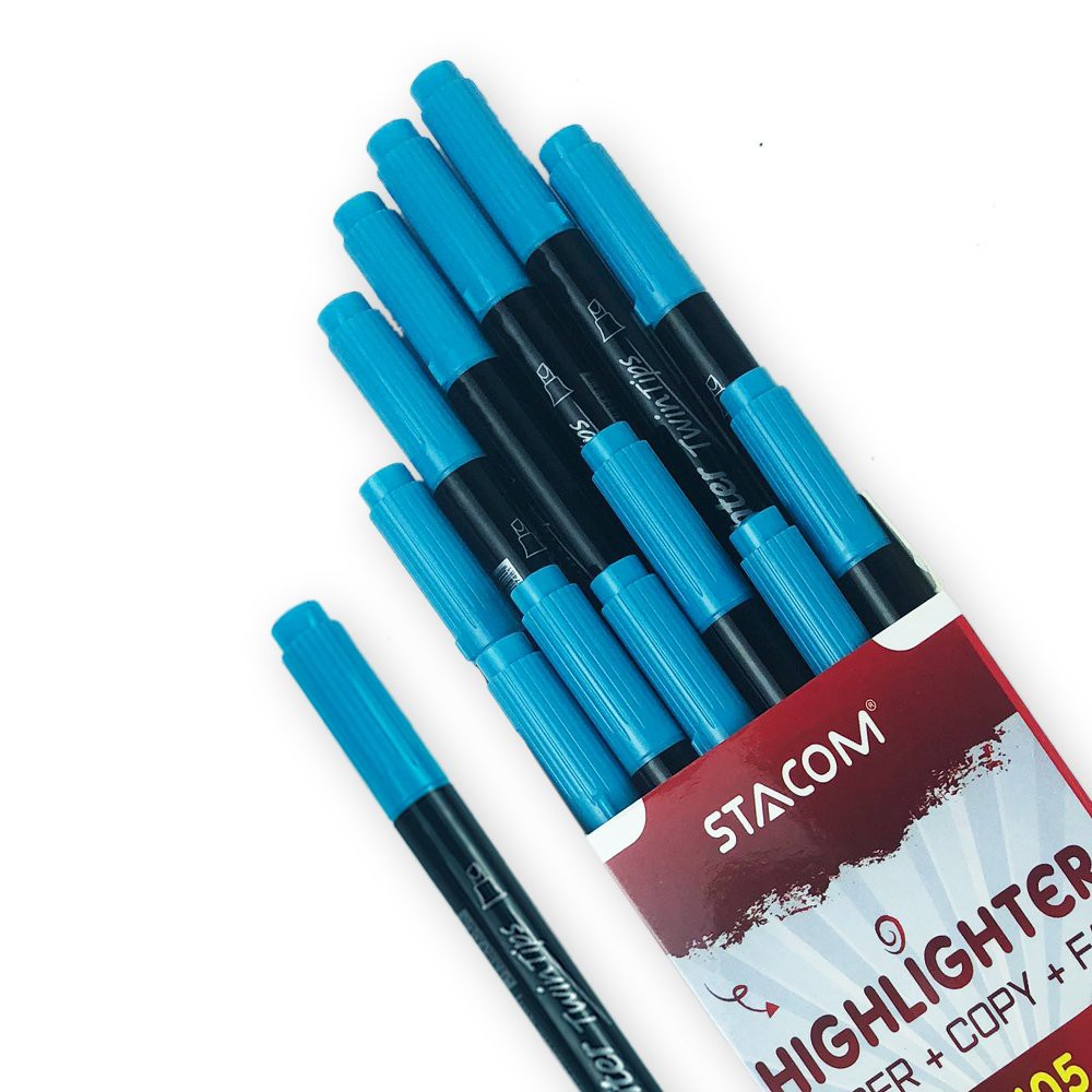 Bút Dạ Quang STACOM 2 Đầu Nhiều Màu - Màu Mực Tươi Sáng - HL105