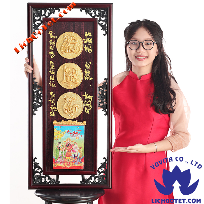 [HCM]LỊCH GỖ PHÙ ĐIÊU PHÚC LỘC THỌ ĐỒNG TIỀN K2