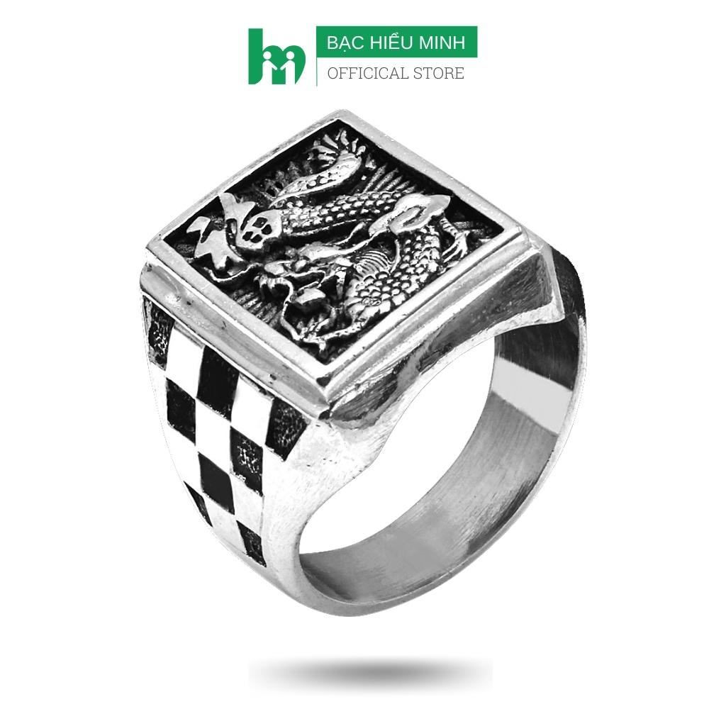 Nhẫn nam bạc chuẩn 925 hình rồng bạc hiểu minh na528