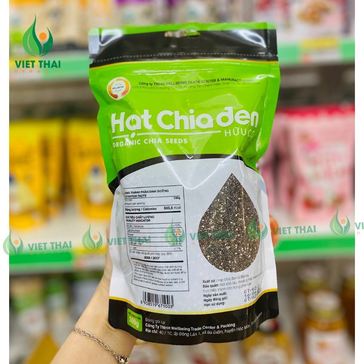 Hạt Chia Hữu Cơ [  ] Hạt Chia Đen Bolivia ( Gói 500Gr ) - Yêu Hạt
