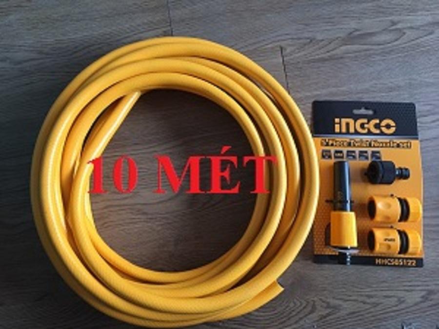 Bộ 10 mét ống nhựa pvc fi21 khớp nối ống vòi xịt rữa tưới cây ingco hph2001 hhcs05122-10