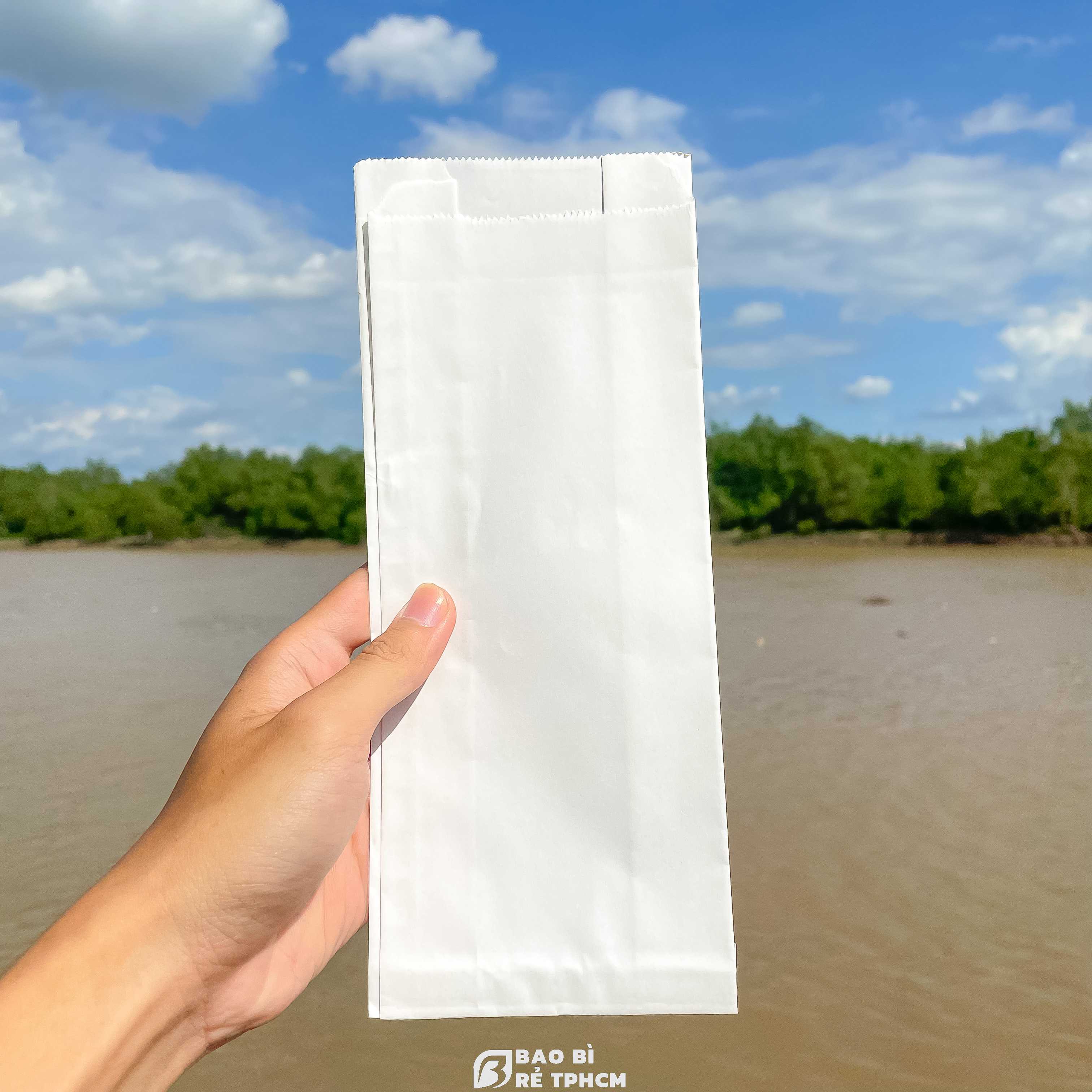 Túi Đựng Bánh Mì Giấy Trắng Trơn 100 Túi