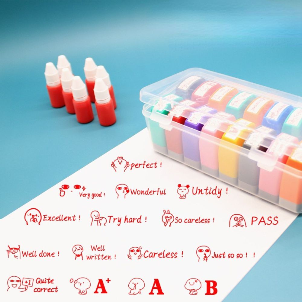 SHUI70300 Student Children Teacher Aids Elementary School Teacher Comment Tool Time Saving Encouragement Stamps Reward Stamps Performance Reviews Stamps Commentary Seals