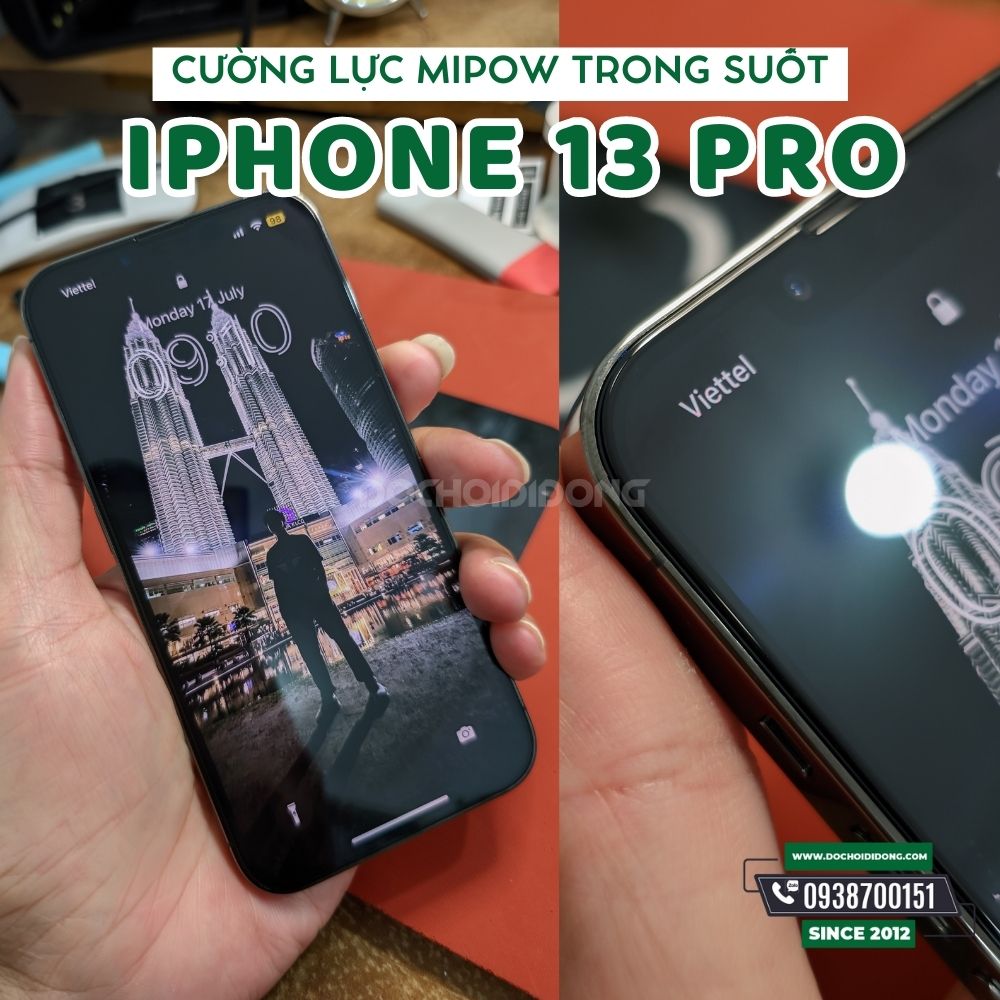 [TẶNG DÁN LƯNG] Miếng Dán Cường Lực IPhone 13 14 Plus Pro Max Mini Mipow King Bull HD Dùng Ốp Chống Sốc