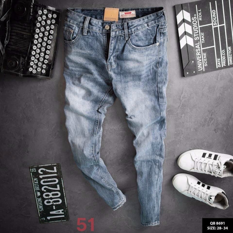 Quần jean nam chất bò trơn đẹp - quần jean nam dài phong cách trẻ trung- quần jean nam thời trang cao cấp binstore94 mq51
