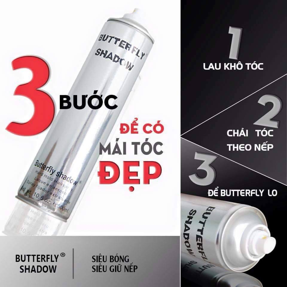 Keo Xịt Cứng Butterfly Gôm Xịt Tóc Bạc