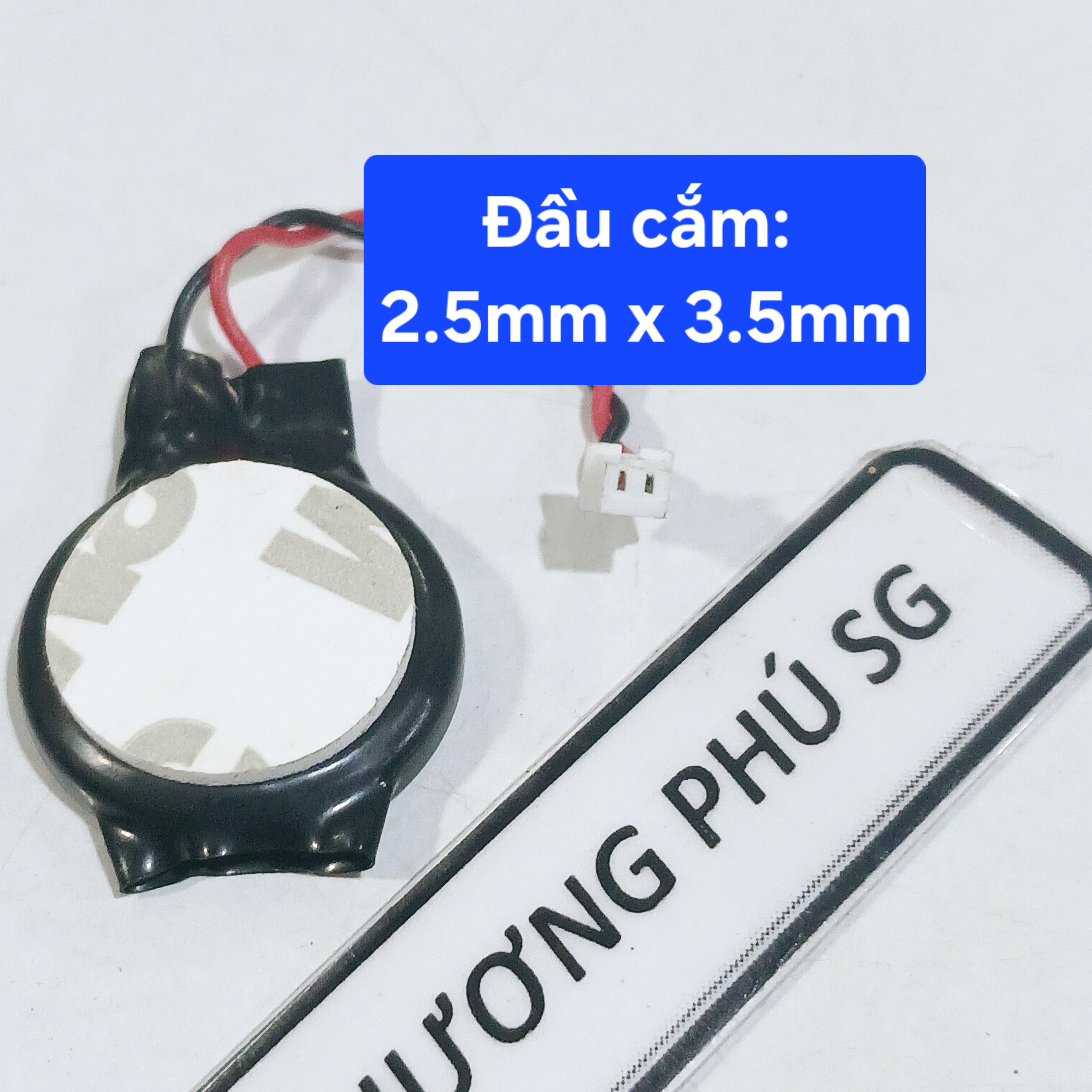 Pin Cmos 2032, CR2032 - 3V (Loại 2 dây 2 lổ / Kích thước đầu cắm (R X D): 2.5mm x 3.5mm)