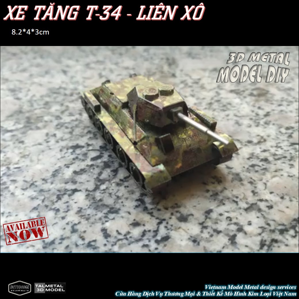 Mô Hình Xe Tăng Thế Chiến II (Kim loại lắp ghép 3D)