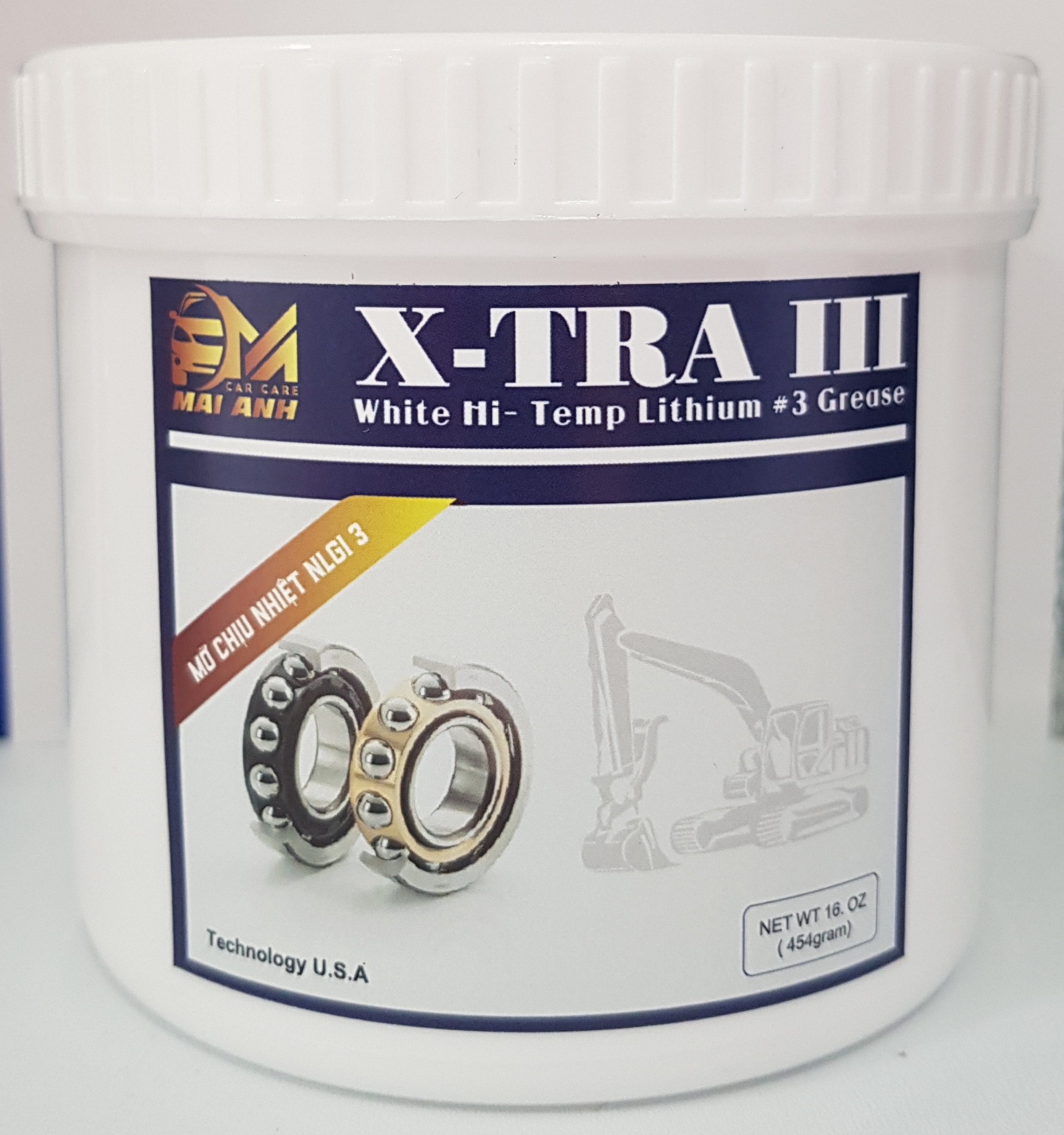 Mỡ trắng x-tra iii white hi- temp lithium#3 grease - mỡ chịu nhiệt ngli3 454 gr