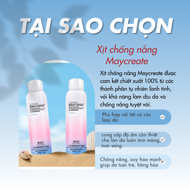 Xịt Chống Nắng Trắng Da Chính Hãng M'aycreate