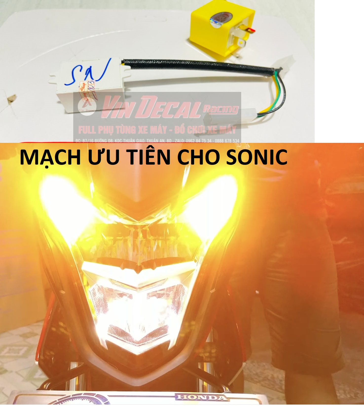[TẶNG CHÍP NHÁY] Mạch ƯU TIÊN cho SONIC Mạch ha hazard cho SONIC BH 6 tháng
