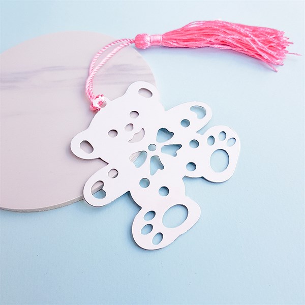 [HCM]Bookmark Kim Loại Gấu Dây Hồng