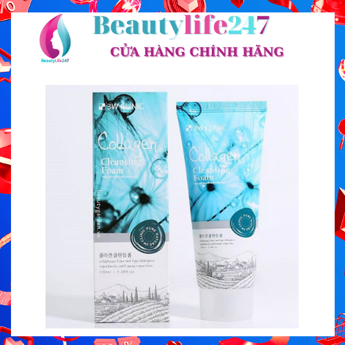 [HCM]Sữa rửa mặt 3W Clinic 100ml Hàn Quốc tuýp 100ml