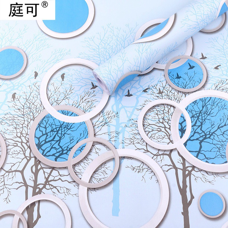 Cuộn 5M decal giấy dán tường (có sẵn keo) - Cây ô tròn