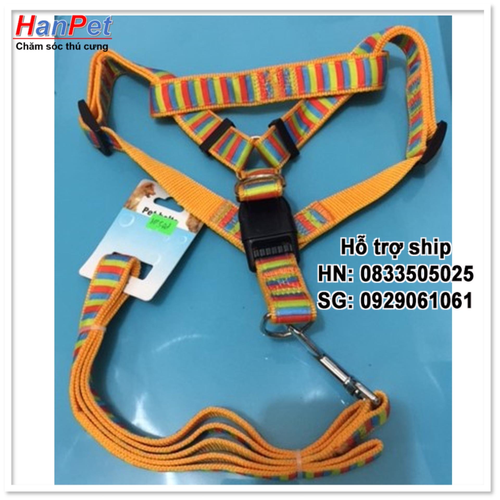 Hanpet - Dây dắt chó + dây yếm đai yên ngựa cho chó 14-18kg ( 348)