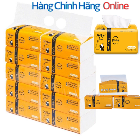 Thùng (30 Gói) Khăn Giấy Rút Gấu Trúc Mylan (300 Tờ/Gói) - Cao cấp Mylan
