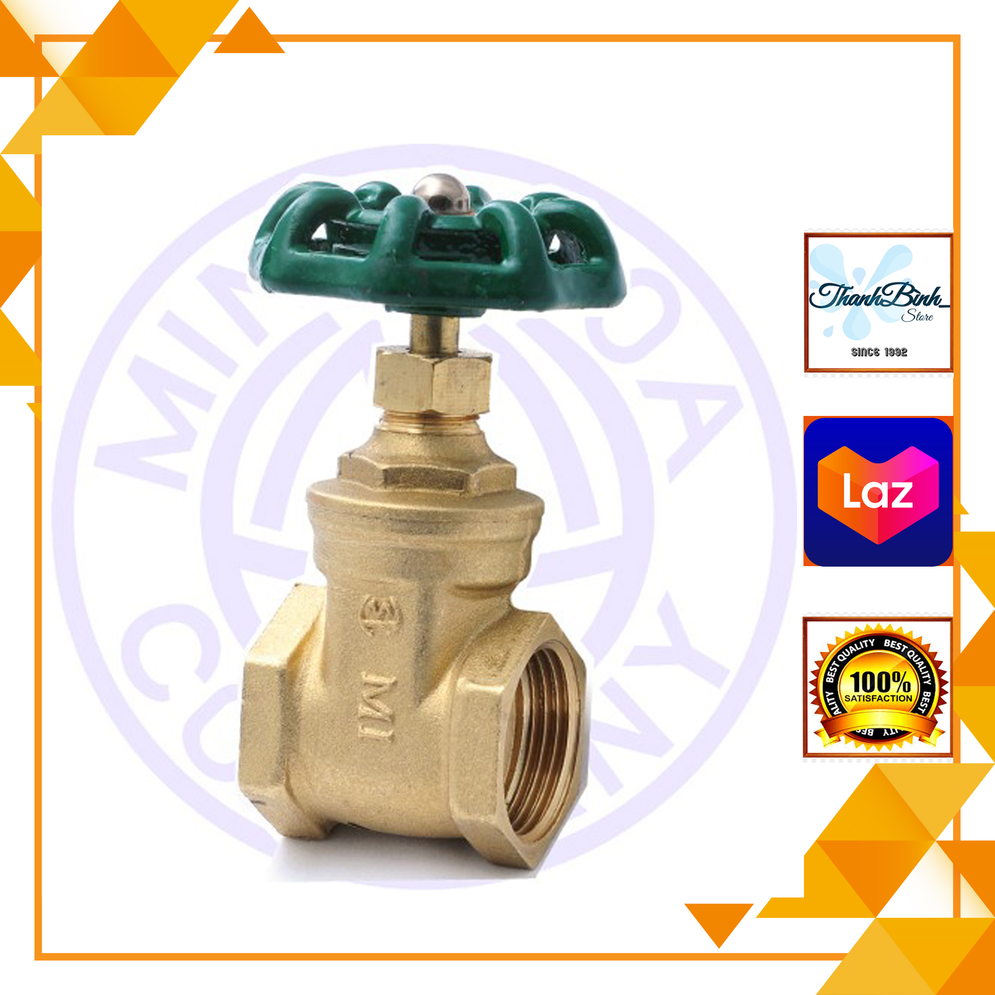 Van công tay vặn/ van cửa đồng minh hoà- ren phi 21 mm/ 27 mm