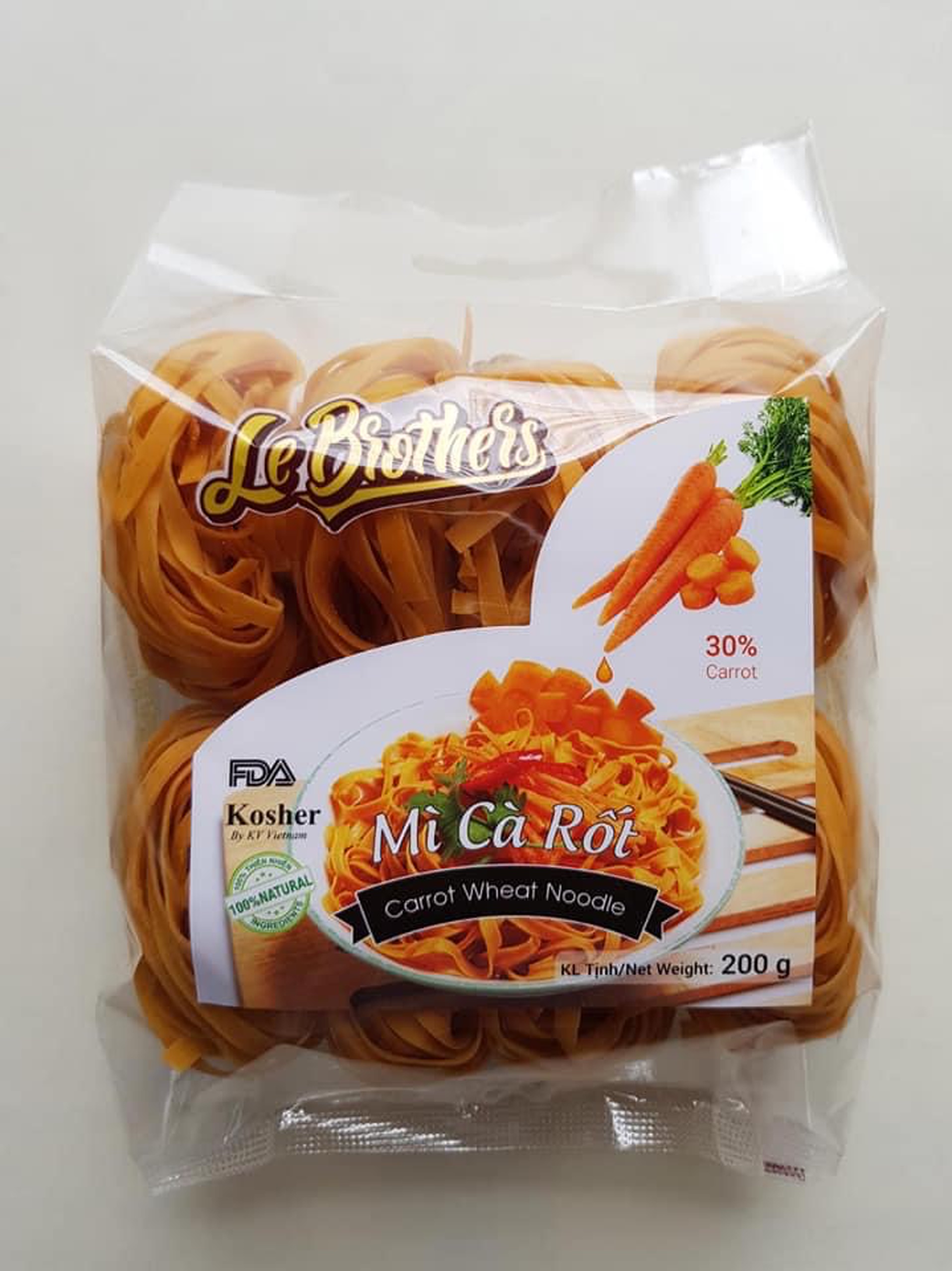 Mì cà rốt Le Brothers-Mì rau củ hữu cơ vị cà rốt