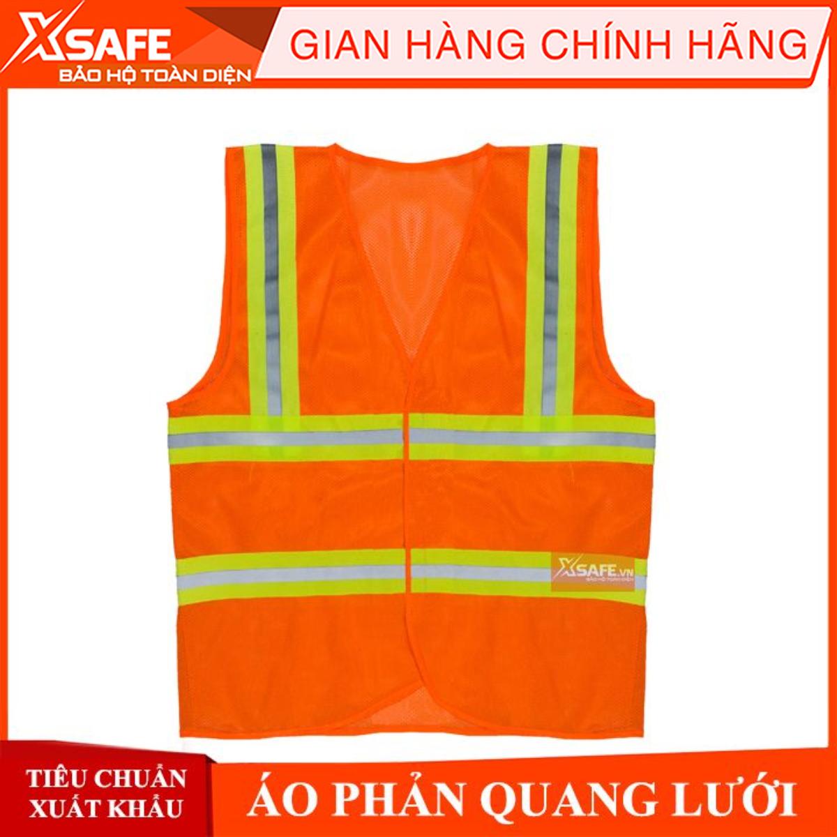 [HỎA TỐC] Áo phản quang VN vải lưới (màu cam)Áo lưới phản quang cho công trình nhà máykhóa dán