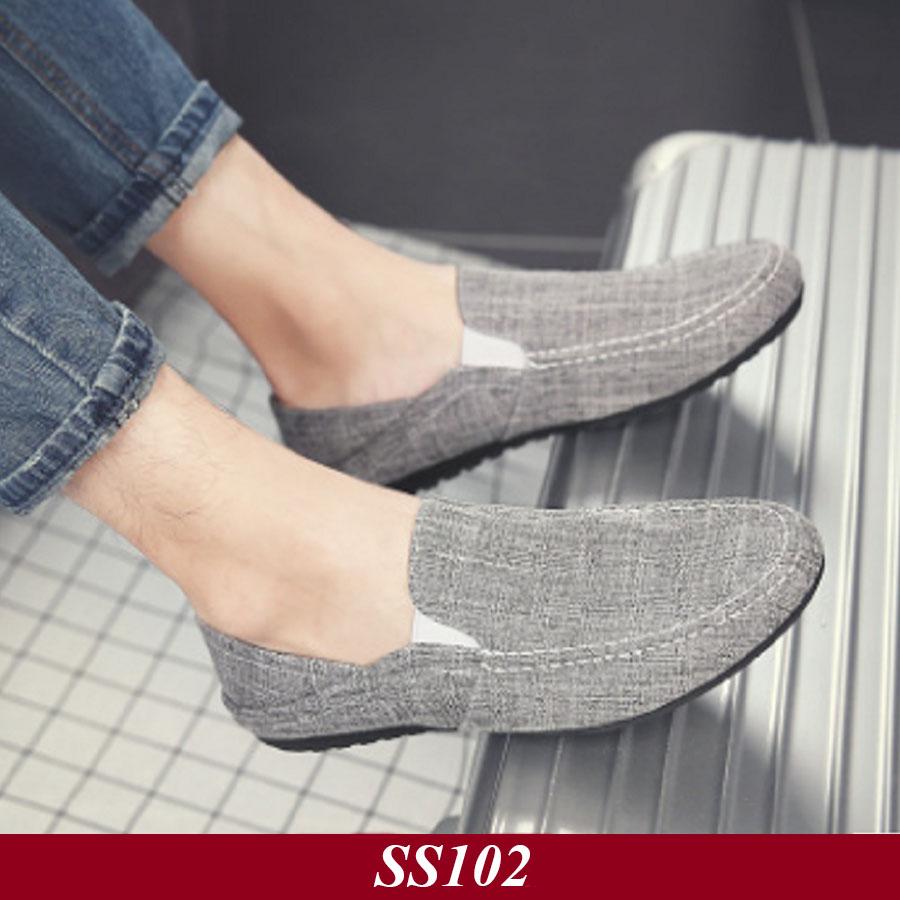 Giày Lười Nam Hàn Quốc Màu Xám Đậm