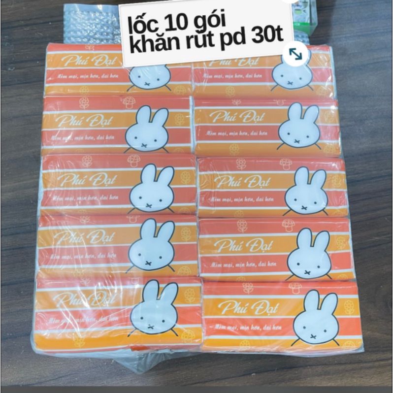 10 GÓI KHĂN GIẤY RÚT KHÔ PHÚ ĐẠT ,,