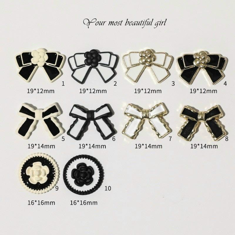 Set Charm nơ - hoa trang trí móng, trang trí nail 13