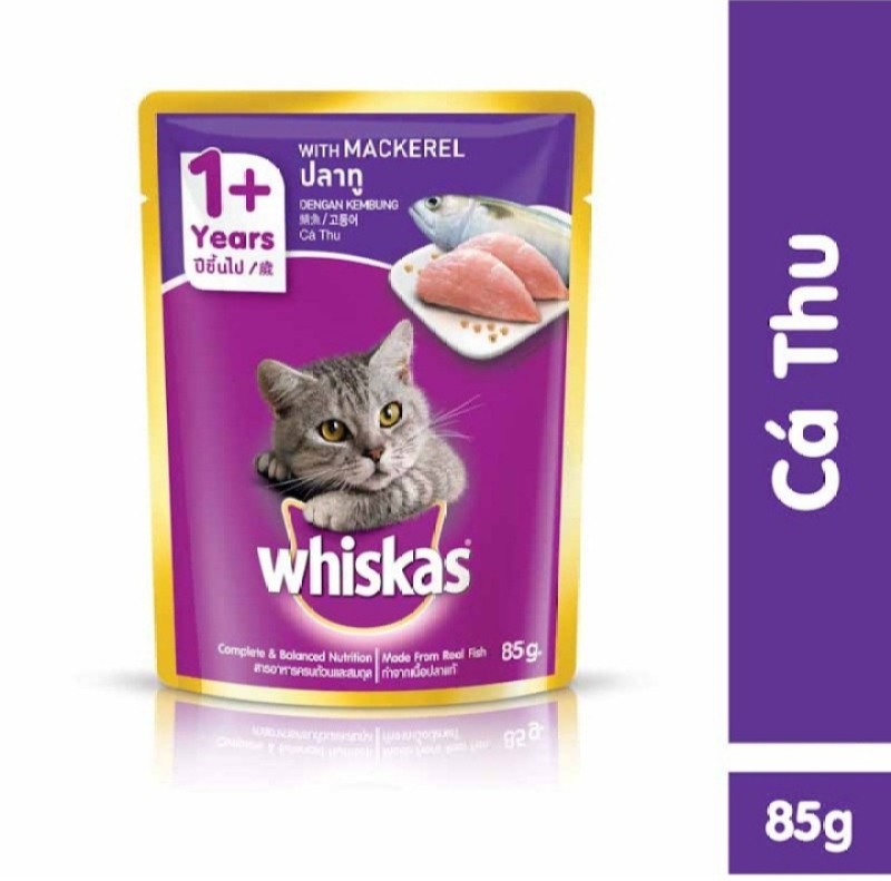Thức ăn cho mèo Whiskas vị cá thu 85g