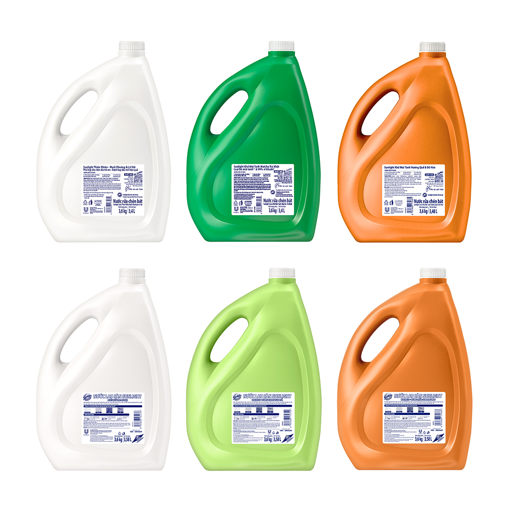 Combo Nước rửa chén + Nước lau sàn Sunlight can 3.5/3,6kg