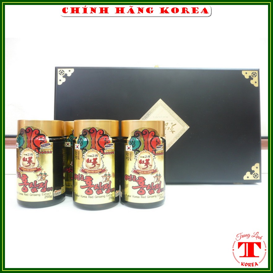 Cao hồng sâm hộp gỗ đen hàn quốc chính hãng, hộp 4 lọ - Cao sâm hàn quốc giúp tăng thể lực, giảm lão hóa, phòng ung thư - tranglinhkorea