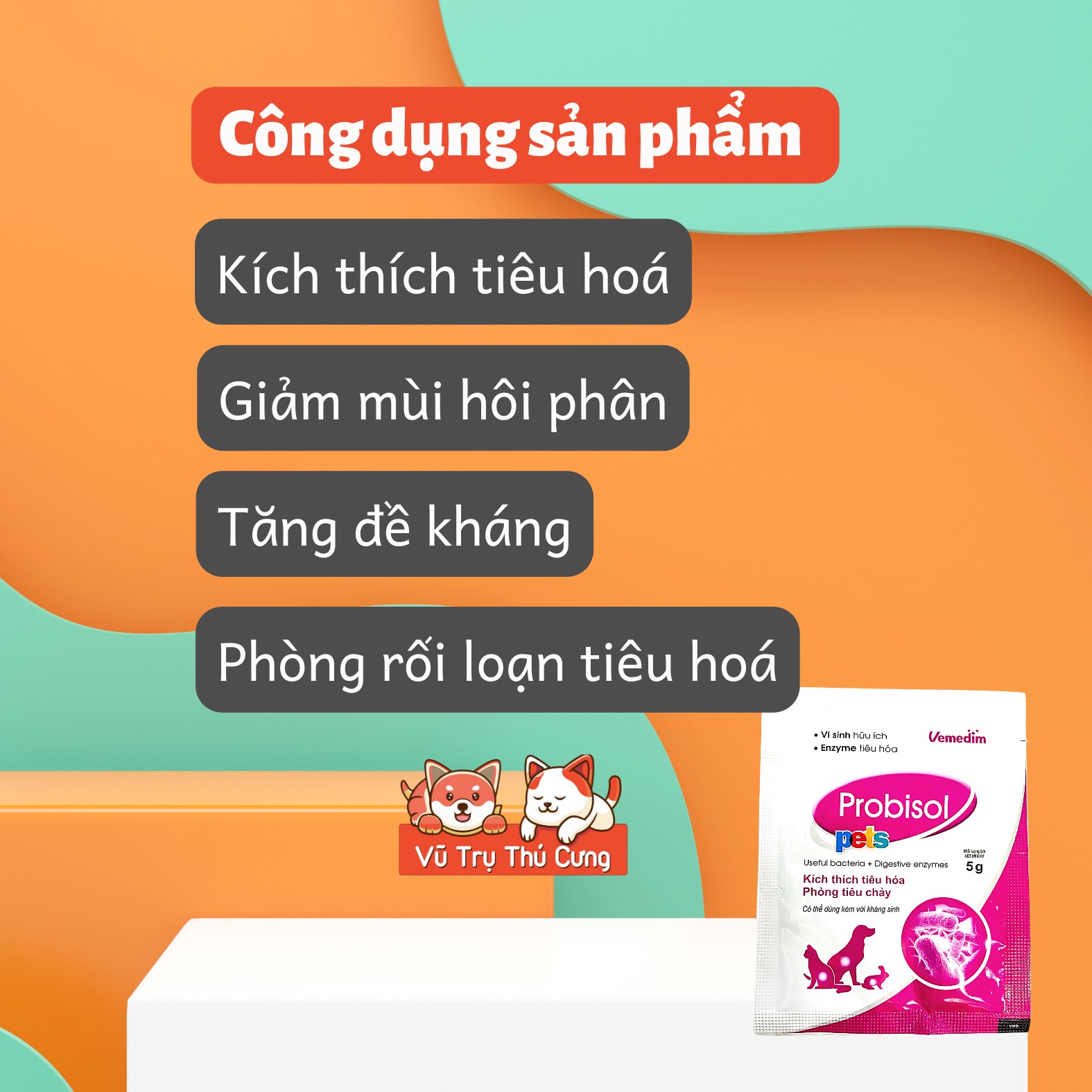 Men tiêu hoá cho Chó Mèo Thỏ Probisol Vemedim 5g