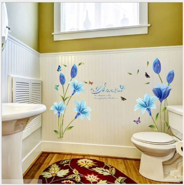 DECAL DÁN TƯỜNG HOA ANH THẢO XANH