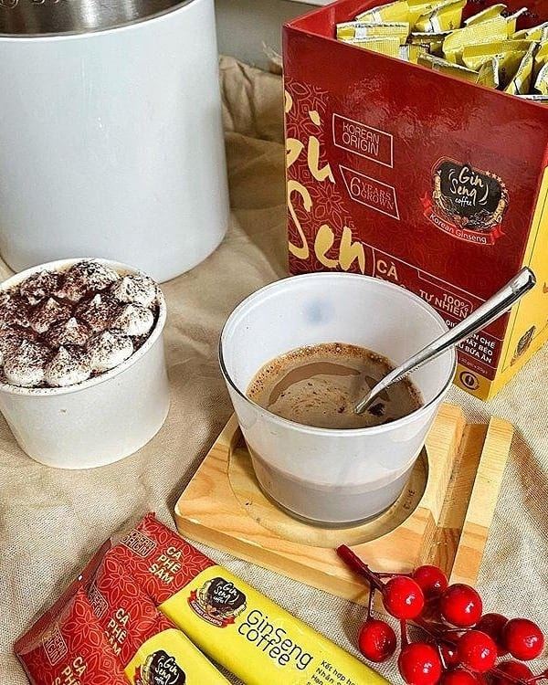 [HCM]Cà Phê Sâm Ginseng Coffee (Hộp 30gói) Tặng thước dây