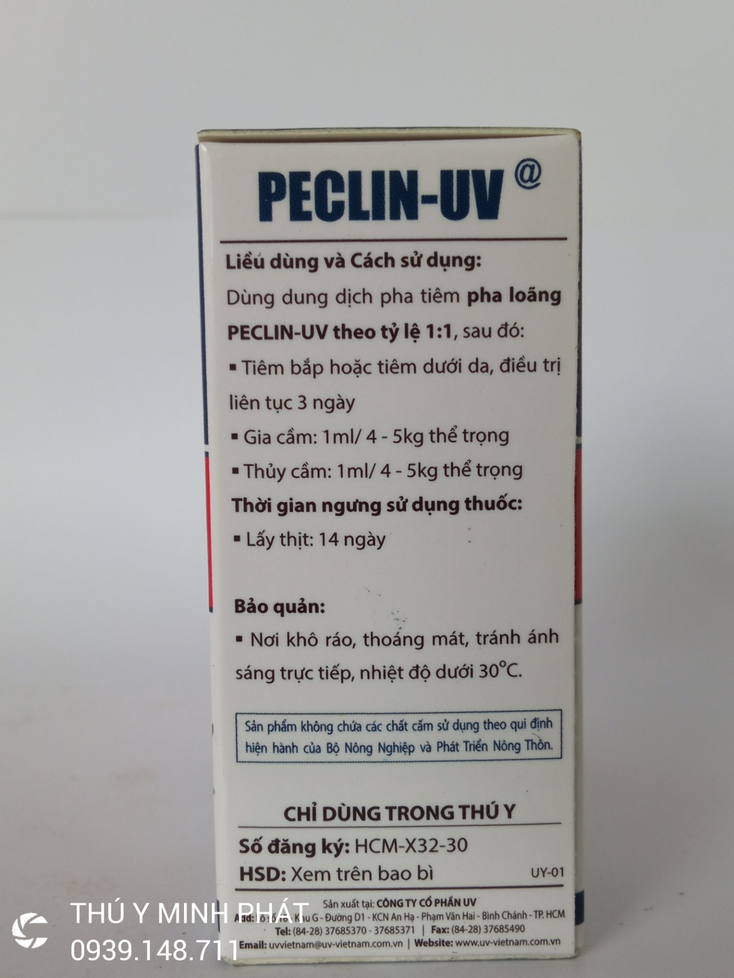 PECLIN UV cặp tang cho gà 20ml