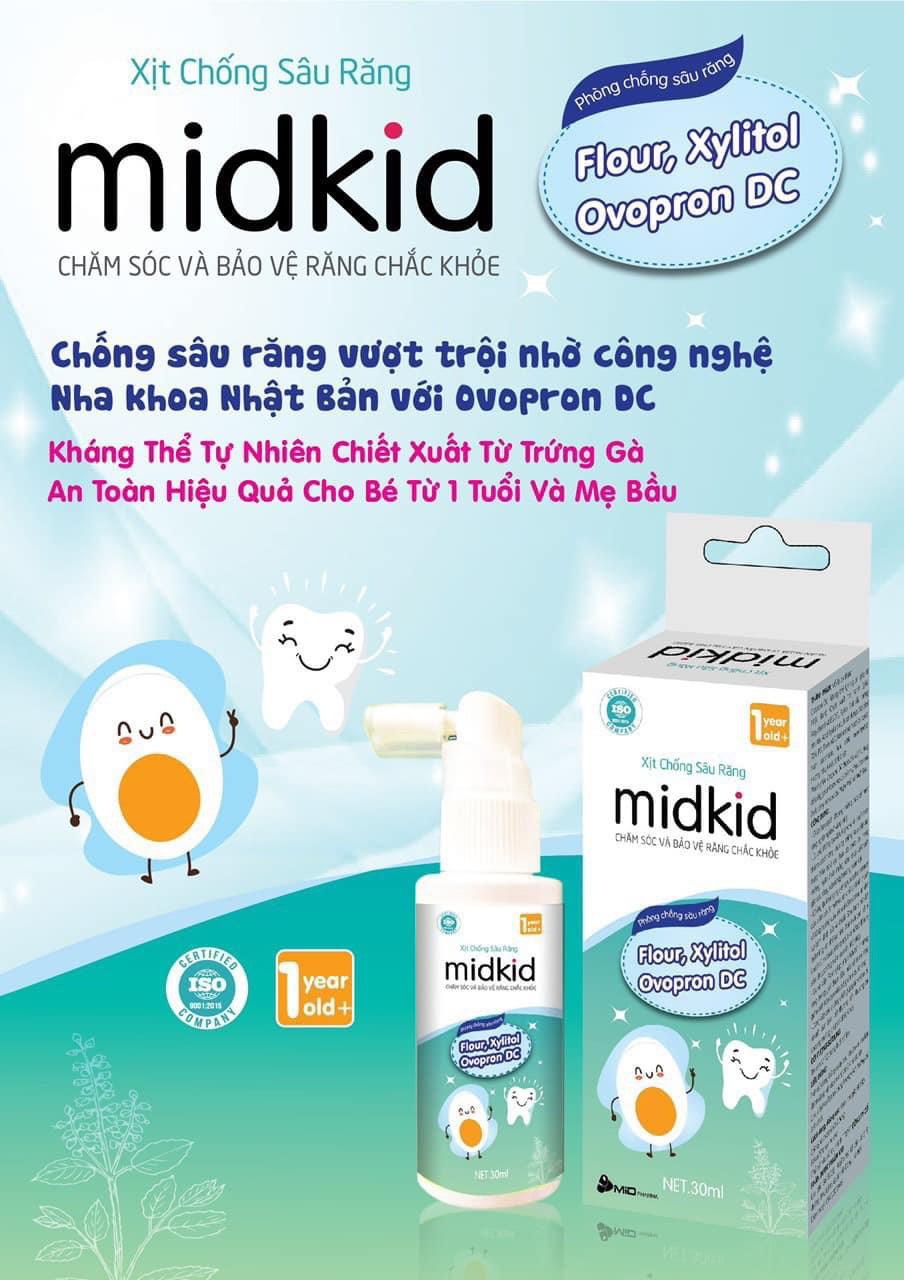 Xịt chống sâu răng Midkid cho bé - Cho bé hàm răng chắc khỏe