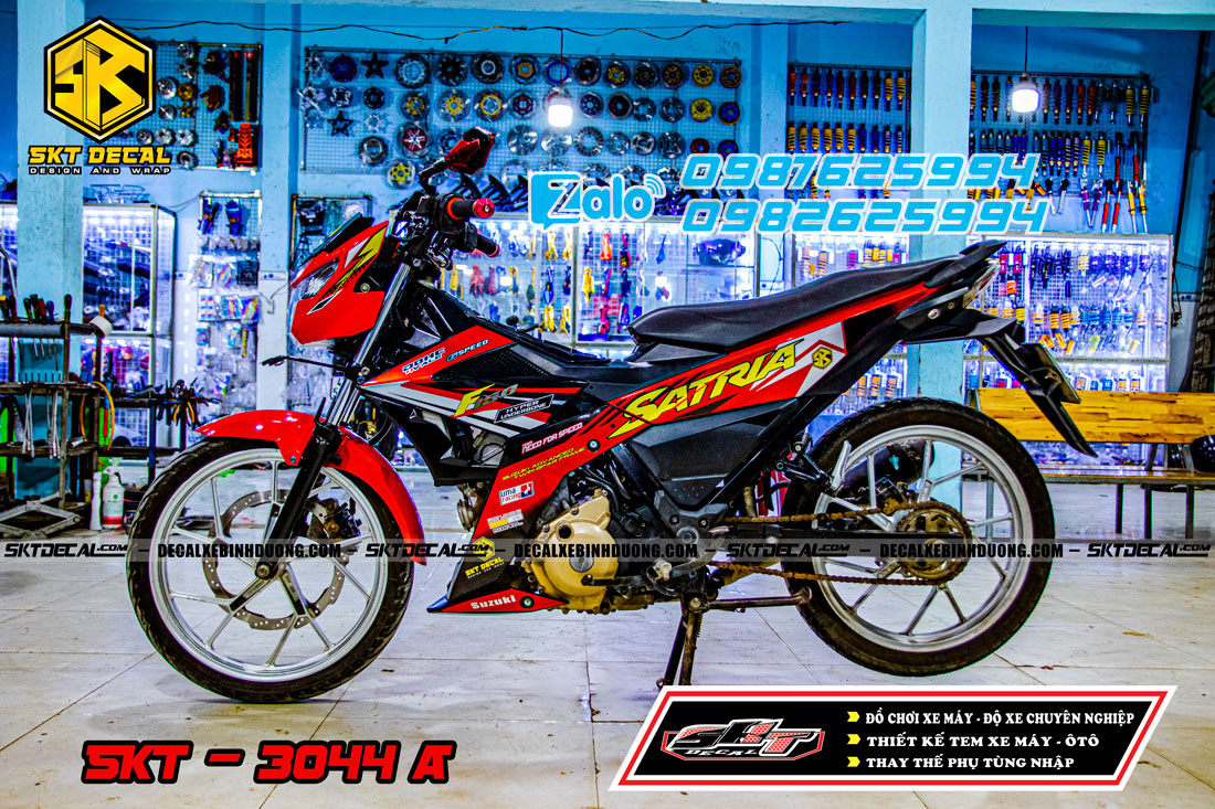 tem rời satria đỏ đen vàng