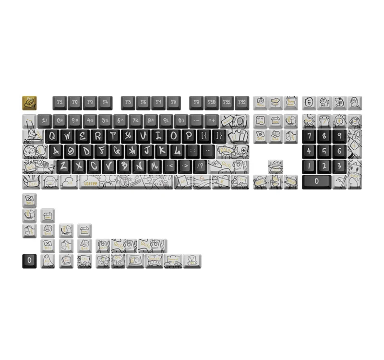 Keycap Lofree OEM 131 phím phong cách retro phiên bản giới hạn