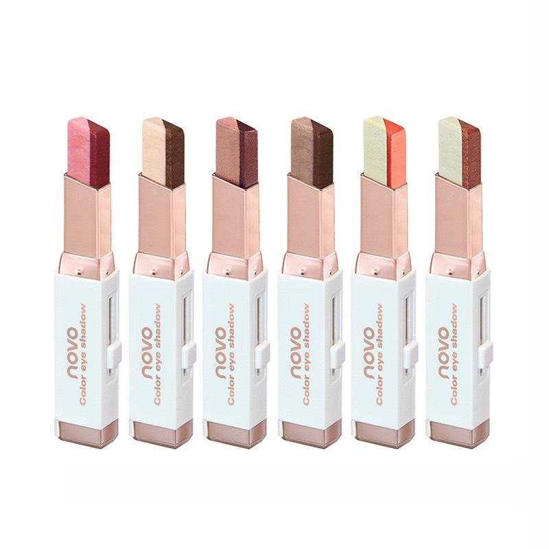 Bút phấn mắt 2 màu nhũ sáng Novo Double Color Gradient Velvet Eye Shadow